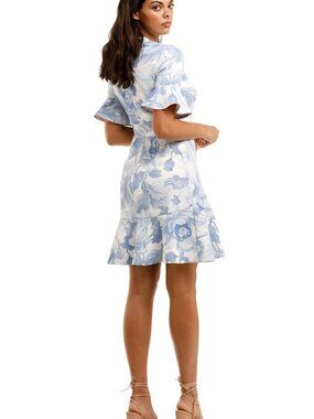 Lover  Fleur Floral Flip Dress Short Sleeve Mini Dress size 2 NWOT